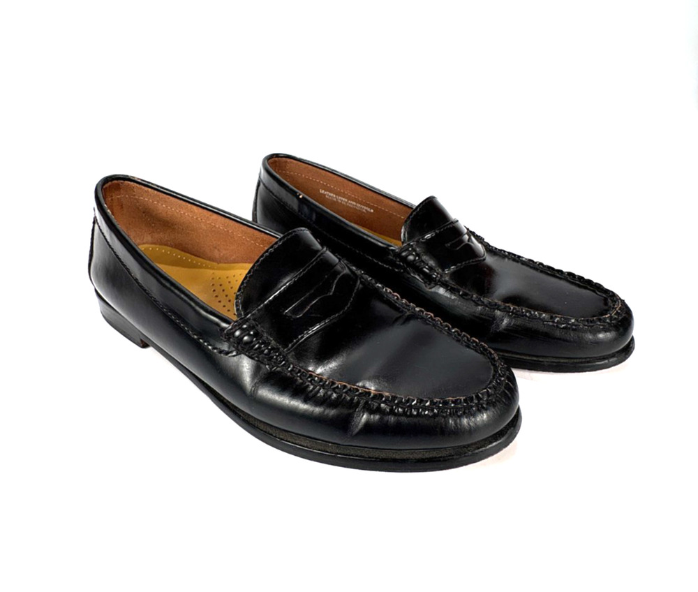 G.H. Bass Weejuns Diane Penny Loafers Black Leather Womens SZ 8.5 Slip On Shoes